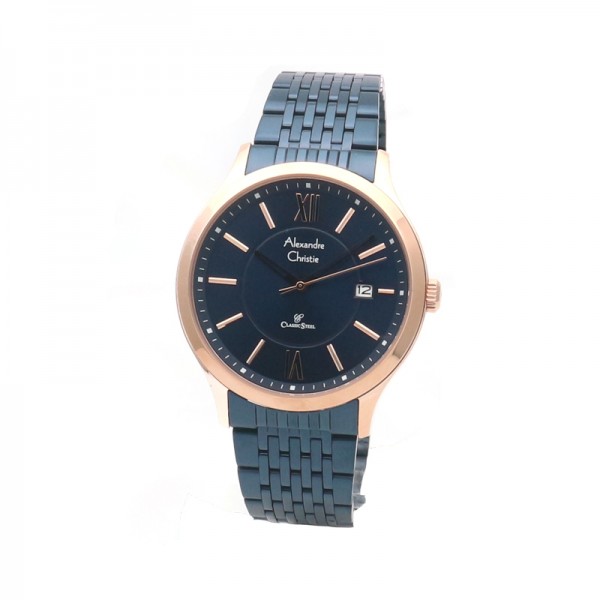 Alexandre Christie AC 8585 Rosegold Blue Man MDBURBU